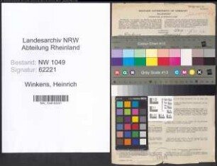 Entnazifizierung Heinrich Winkens , geb. 23.01.1893 (Lehrer)