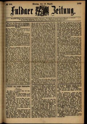 Ausgabe vom Montag, den 19. August 1889.