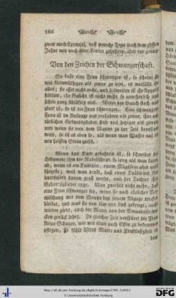 Von den Zeichen der Schwangerschaft.