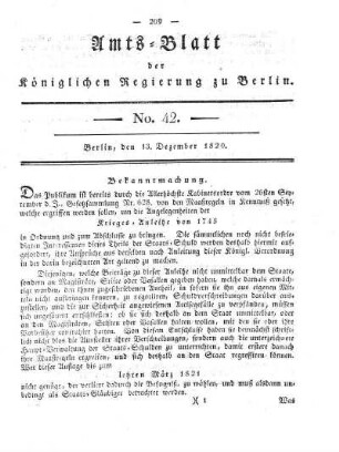 No. 42, 13. Dezember 1820