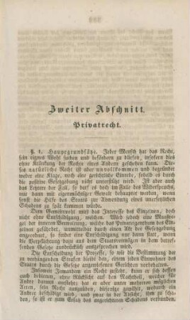 Zweiter Abschnitt. Privatrecht.