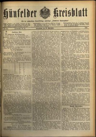 Ausgabe vom Samstag, den 27. November 1915.
