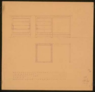 Werkbund-Ausstellung, Stuttgart-Weißenhof Einfamilienhaus Typ C 7: Wohnzimmer: Schreibtisch 1:10