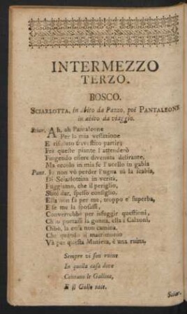 Intermezzo Terzo. Drittes Zwischenspiel