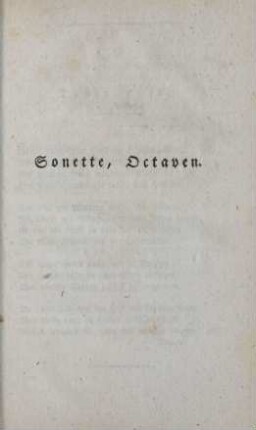 Sonette, Octaven