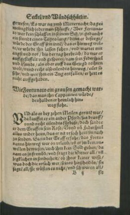 Wie Fortunato ein grausen gemacht warde/ das man ihn Cappaunen würde/ deshalben er heimlich hinweg flohe.