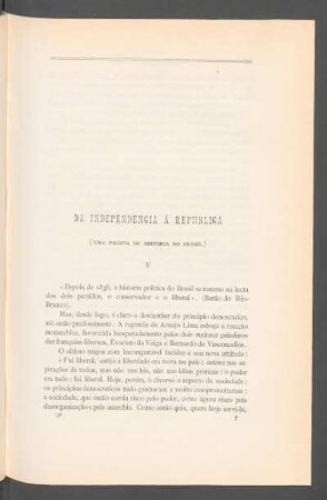 Da independência á republica - [Continuação] : (Uma página de história do Brasil)