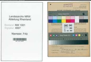 Entnazifizierung Fritz Niemeier, geb. 09.02.1904 (Tischlermeister)