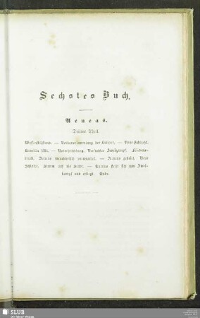 Sechstes Buch. Aeneas. Dritter Theil