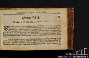 Dritter Theil. Von der Geometria Practica.