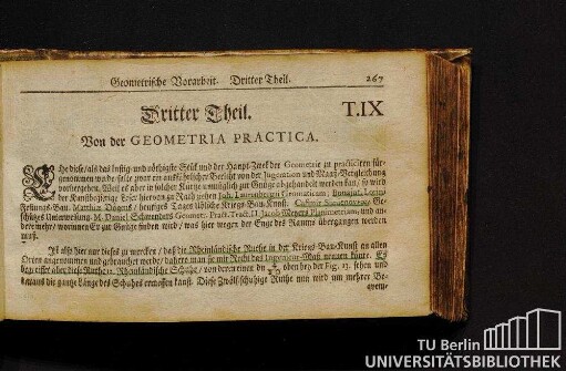 Dritter Theil. Von der Geometria Practica.