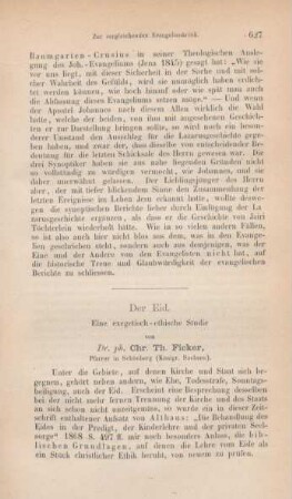 627-638 Der Eid : eine exegetisch-ethische Studie