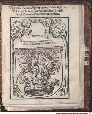 Panegyricus in laudem Baptistae Guarini Veronensis praeceptoris sui conditus