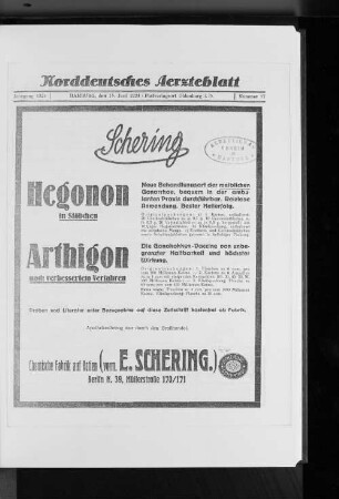 Nr. 17 1924 : Jahrgang 1924 Hamburg, den 15.Juni 1924 Nummer 17