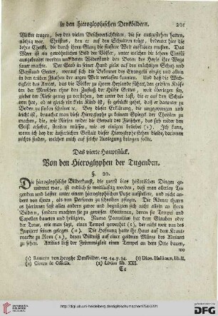 Das vierte Hauptstueck: Von den Hieroglyphen der Tugenden