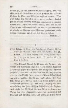 554-567 [Rezension] Kerker, Moritz, John Fisher, der Bischof von Rochester und Marthyrer für den katholischen Glauben