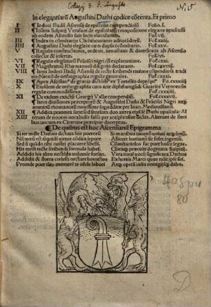 In elegantiarum Augustini Dathi codice contenta: et primo I. Iodoci Badii Ascensii De epistolis compendiolum