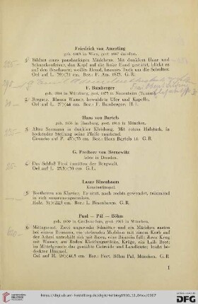 Ölgemälde neuerer Meister des 19. und 20. Jahrhunderts (Nr. 1-138)