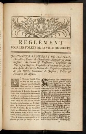 1-5, Reglement Pour Les Forets De La Ville De Soultz