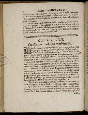 Caput VIII. Caussas internas hujus morbi tradit.