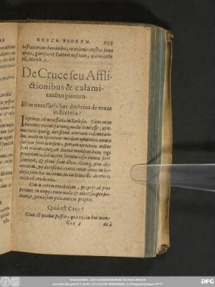 De Cruce seu Afflictionibus & calamitatibus piorum.
