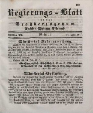 Nr. 22 : 24. Juli 1847