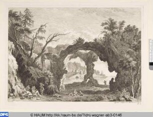 Landschaft mit Wasserfall