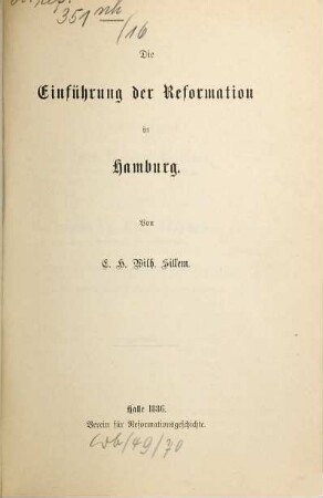 Die Einführung der Reformation in Hamburg