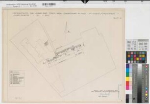 Soest (Soest) Neubau des Staatlichen Archigymnasiums Grundriß Kellergeschoß 1960 1 : 500 47 x 59 Zeichnung Hochbauamt Soest