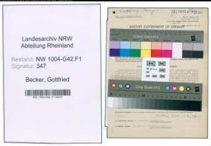 Entnazifizierung Gottfried Becker , geb. 08.06.1908 (Automechaniker)