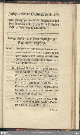 Einige Zusätze und Berichtigungn zur Burggrafen-Geschichte