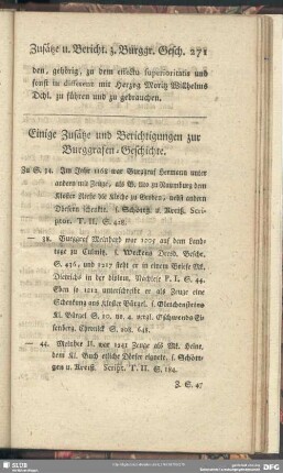 Einige Zusätze und Berichtigungn zur Burggrafen-Geschichte