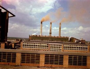 Teilansicht des volkseigenen Betriebes Gaskombinat Schwarze Pumpe : Zweite Aufbauphase des Gaskombinats Schwarze Pumpe