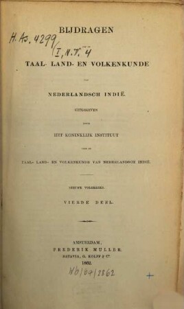 Bijdragen tot de taal-, land- en volkenkunde = Journal of the humanities and social sciences of Southeast Asia, 4. 1862
