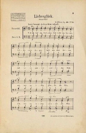4 Lieder : op. 44, 3. Liebesglück