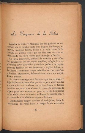 La venganza de la selva