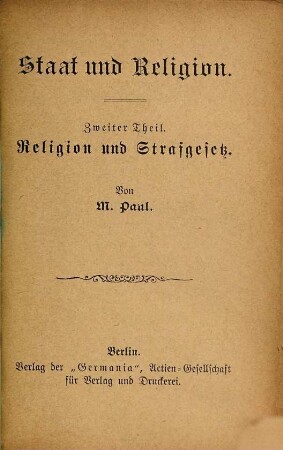 Religion und Strafgesetz