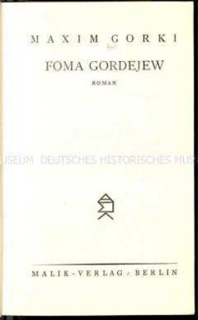 Roman von Maxim Gorki in deutscher Übersetzung