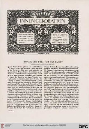 36: Zwang und Freiheit der Kunst : die Kunst dient, um zu durchgeistigen!