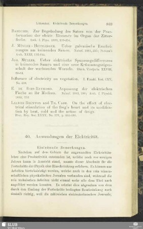 40. Anwendungen der Elektricität