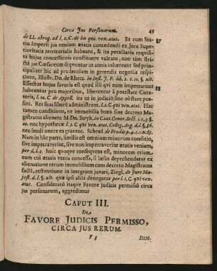 Caput III. De Favore Iudicis Permisso, Circa Ius Rerum.