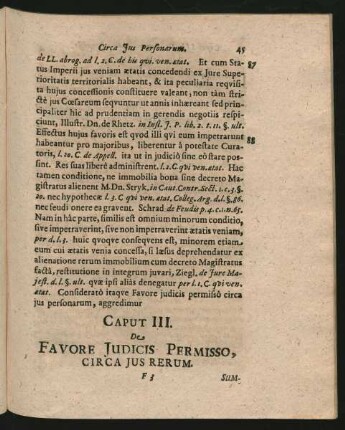 Caput III. De Favore Iudicis Permisso, Circa Ius Rerum.