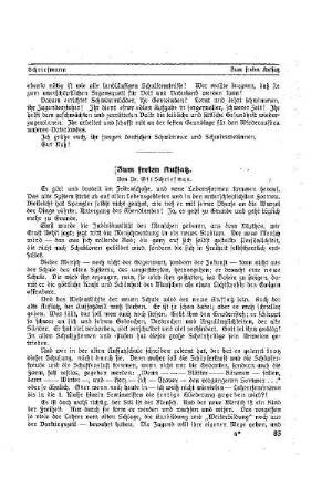 Zum freien Auffsatz