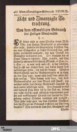 Acht und Zwanzigste Betrachtung.