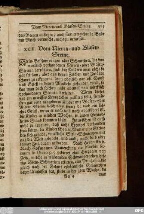 XXIII. Vom Nieren- und Blasen-Steine.