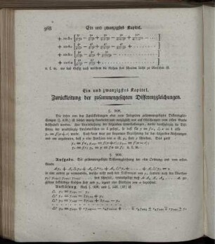 Ein und zwanzigstes Kapitel. Zurückleitung der zusammengesetzten Differenzgleichungen.
