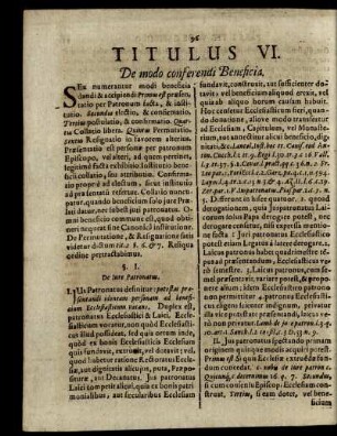 Titulus VI. De modo conferendi Beneficia