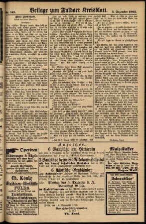 Zweite Ausgabe vom Samstag, den 03. Dezember 1892.