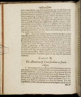 Caput II. De Alimentis & Dote filiabus ex feudo debitis.