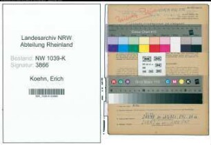 Entnazifizierung Erich Koehn , geb. 09.02.1920 (Bahnpolizist)
